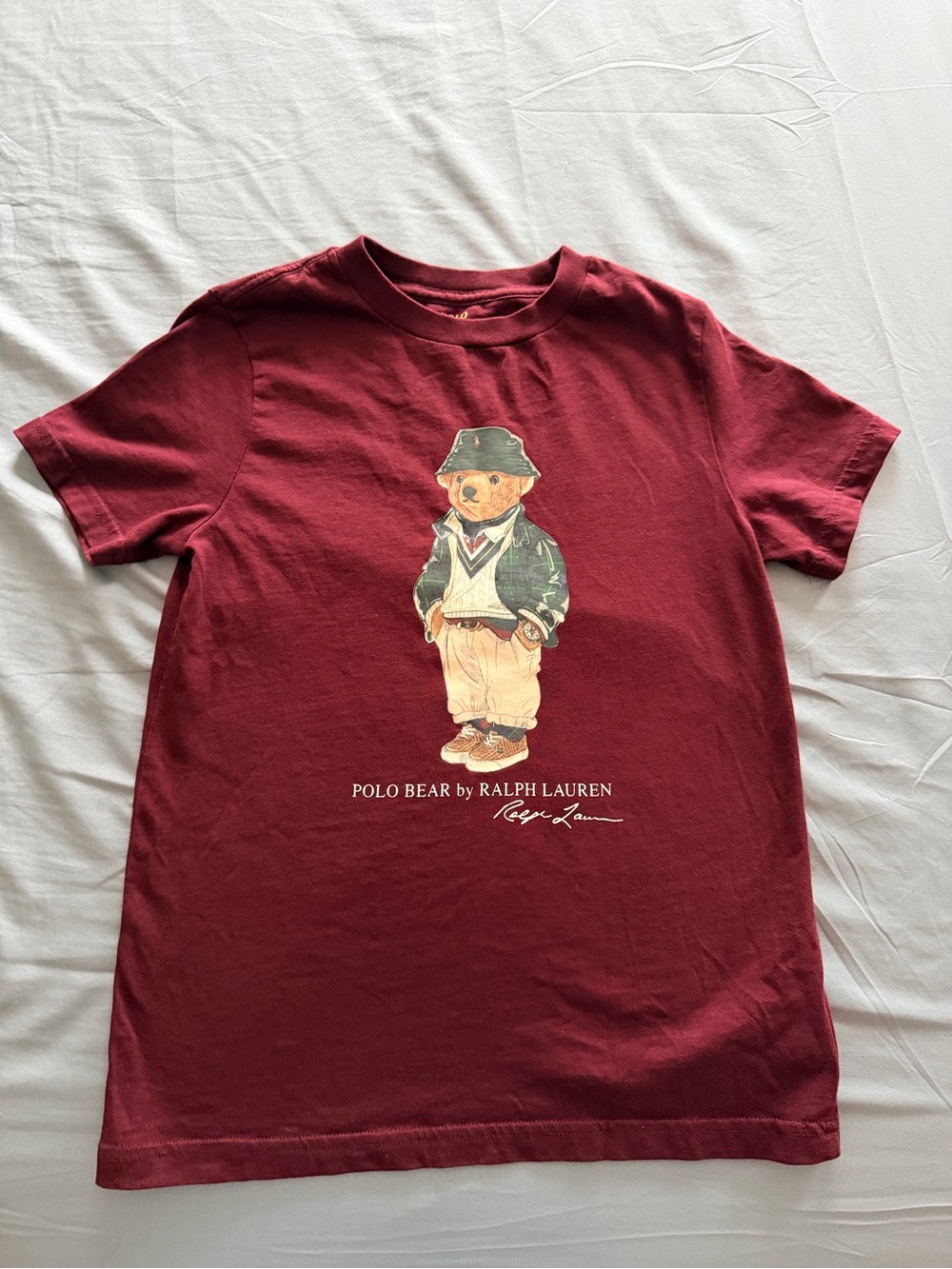 Ralph Lauren Burgundy Polo Bear Short-Sleeve Tee
